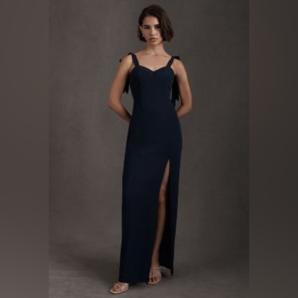 NWT- Anthropologie- BHLDN ANTONIA GEORGETTE DRESS- midnight blue